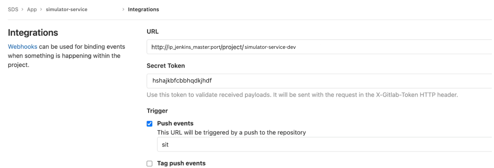 Menu integrations