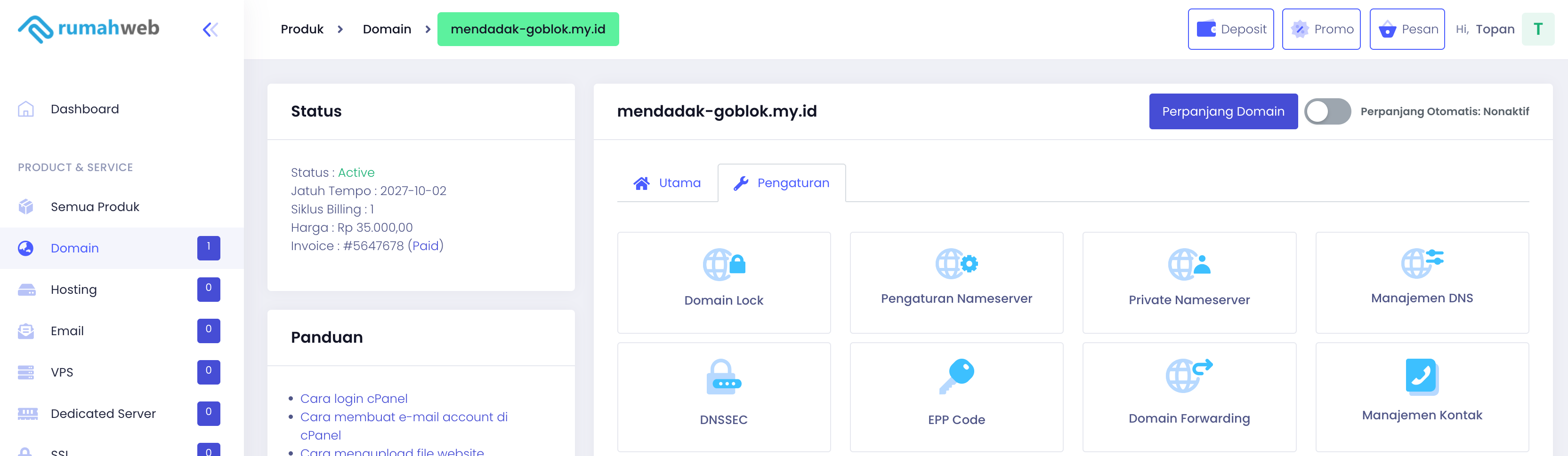 Rumahweb domain 1