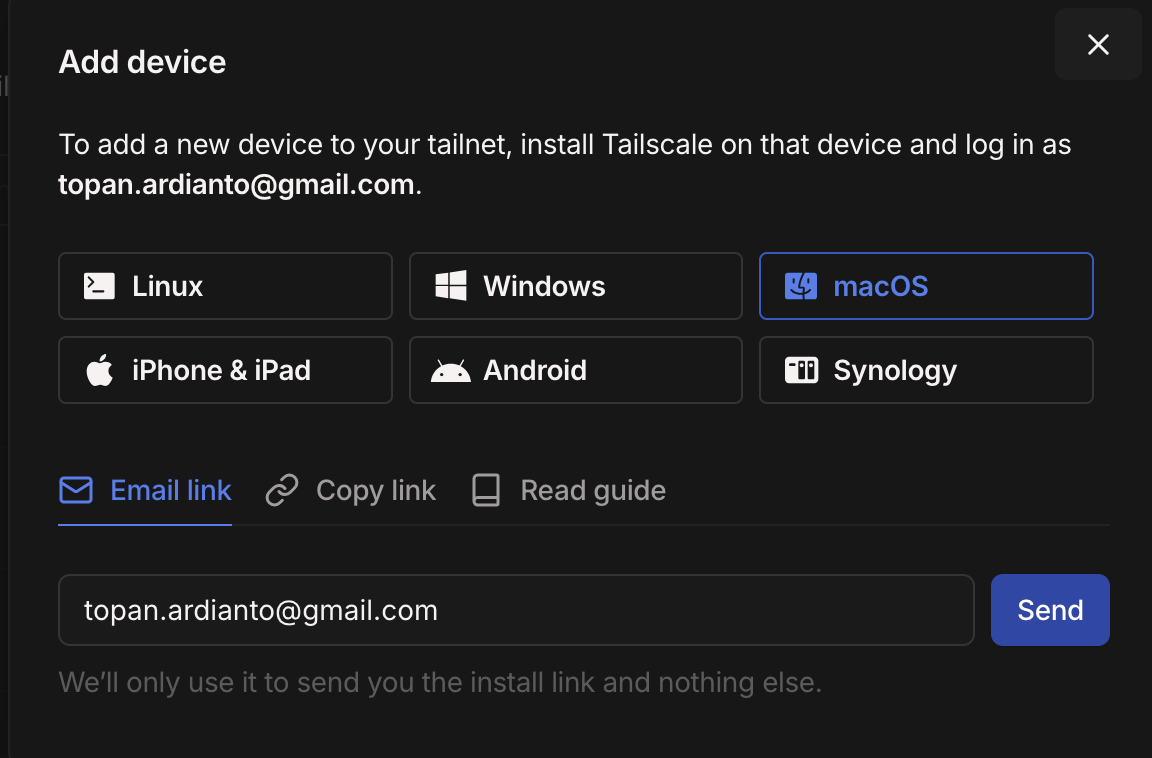 Tailscale add device